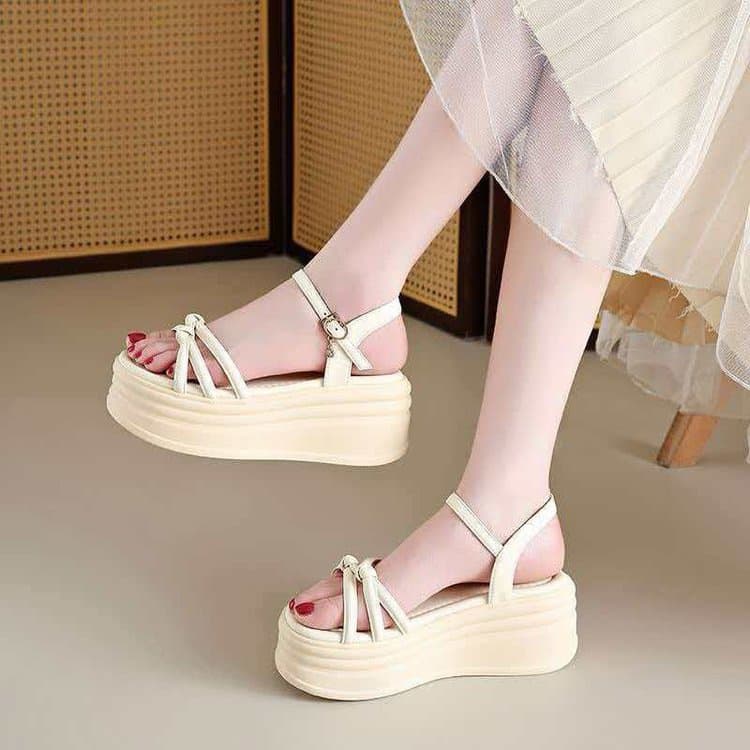 French Fairy Style High Heel Sandals for Women 2026 Summer New Collection, Soft Thick Sole, Versatile for Dresses and Beach Wear