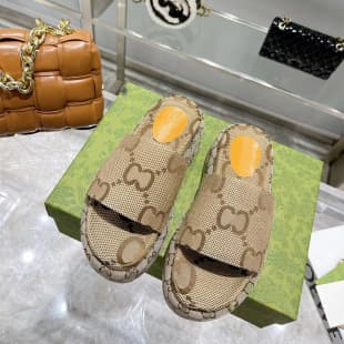 Factory Direct 2022 G-Mickey Slippers for Women, Platform Thick-Soled One-Band Embroidered Sandals, Unisex Sizes 35-43, Height-Increasing