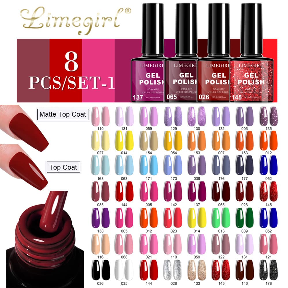Cross-Border Manicure Nail Polish Set 8-Color Glue Series Phototherapy Long-Lasting Export Hot-Selling Limegirl Spot Direct Supply