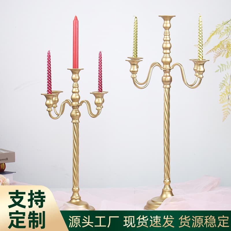Iron Art Candle Holder Ornament Hotel Wedding Props Ins Candle Cup Home Living Room Decoration Metal Stand