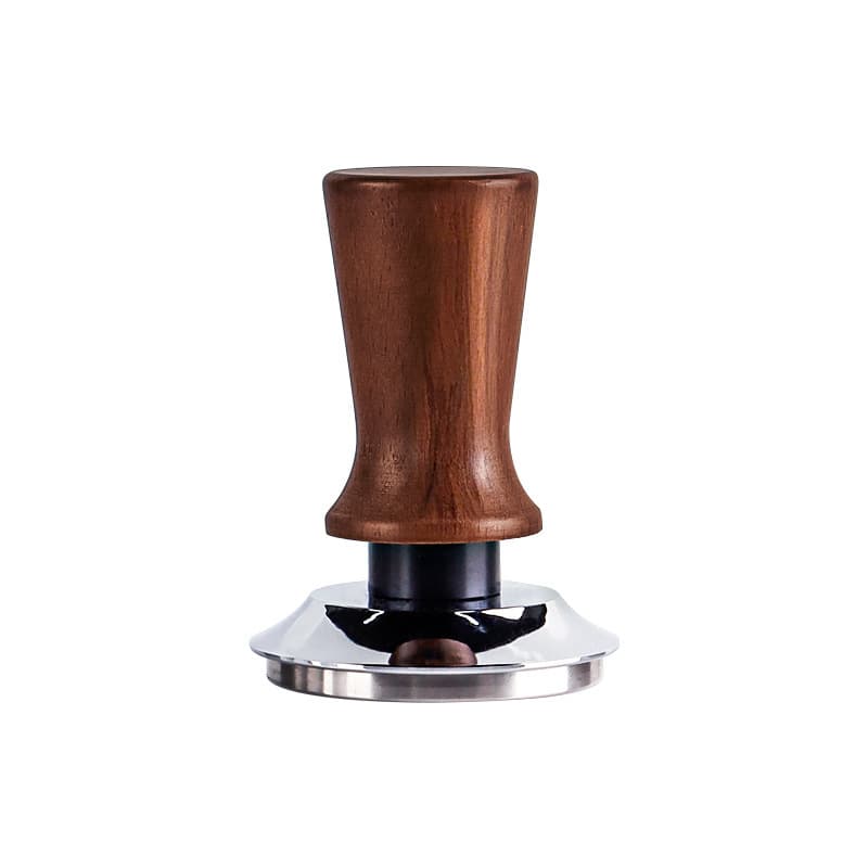 Coffee Tamper with Solid Wood Handle, Stainless Steel Spring Constant Force Tamper for Espresso Machine