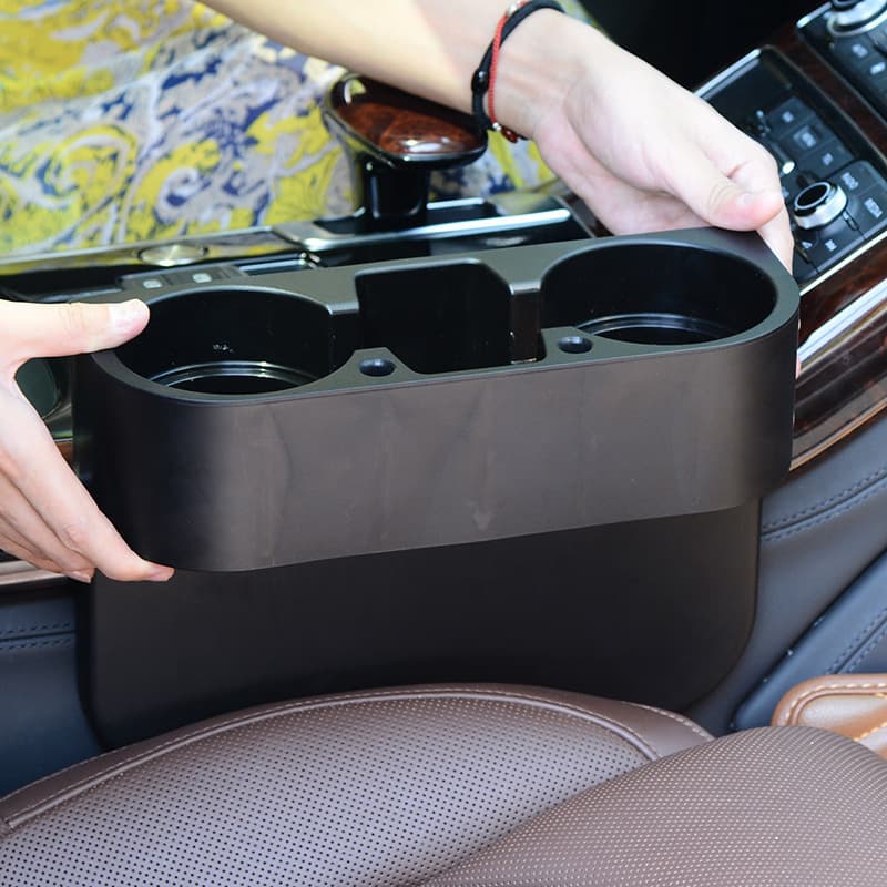 Car Cup Holder for Passenger Side, Phone Stand Storage Box, Gap-mounted Drink Holder for Easy Installation