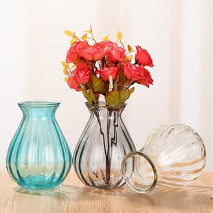 Custom Nordic Light Luxury Glass Vase for Lily Lucky Bamboo Hydroponic Rose Flower Vase, Transparent Dining Table Living Room