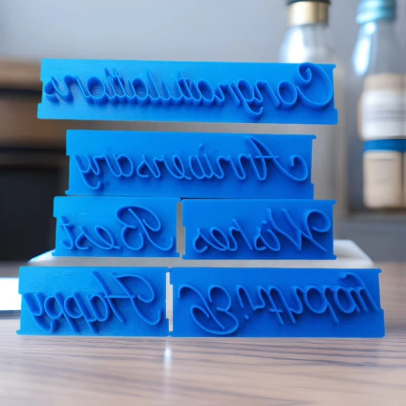 6Pcs Cake Decoration Handwritten Phrase Letters Fondant Seal Mold Folk Art Printing Mold DIY Baking Tools