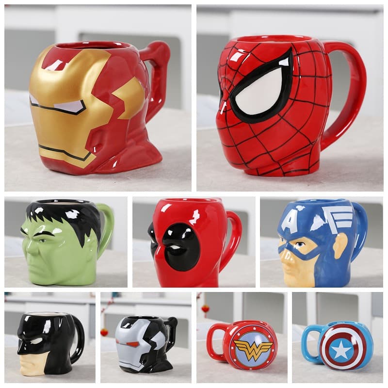 Creative Cartoon Avengers Ceramic Mug Batman Ceramic Mug Water Cup Spider-Man Coffee Cup
