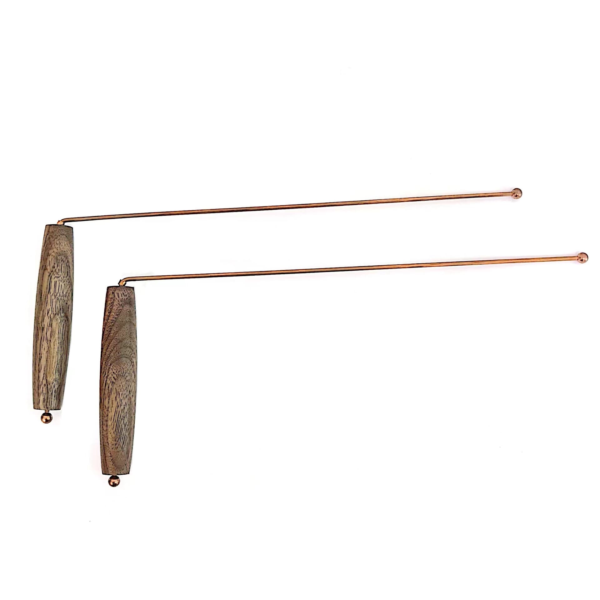 Wooden handle pure copper double-headed dowsing rod, sensitive and compact, cross-border supply, preferential price, factory direct supply