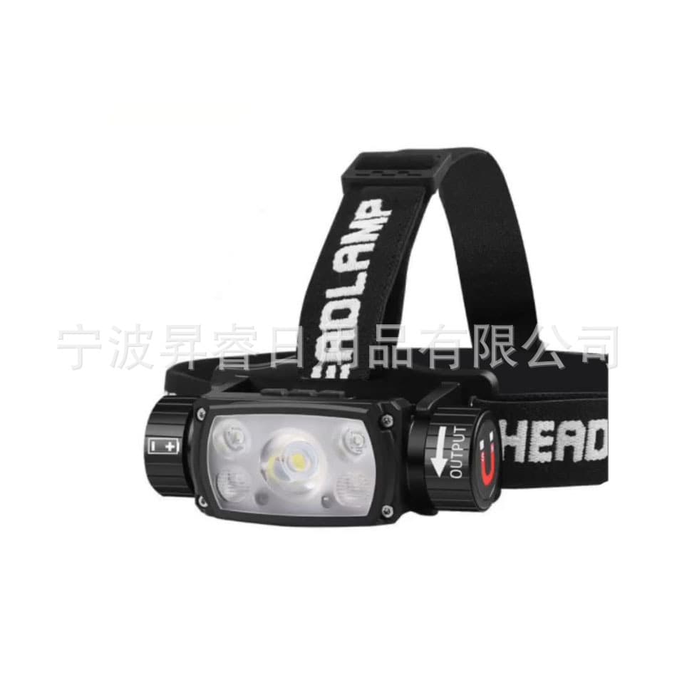 Cross-border Magnetic Flashlight Detachable Rechargeable Strong Light Headlamp Aluminum Alloy Work Light Power Bank Induction Headlamp