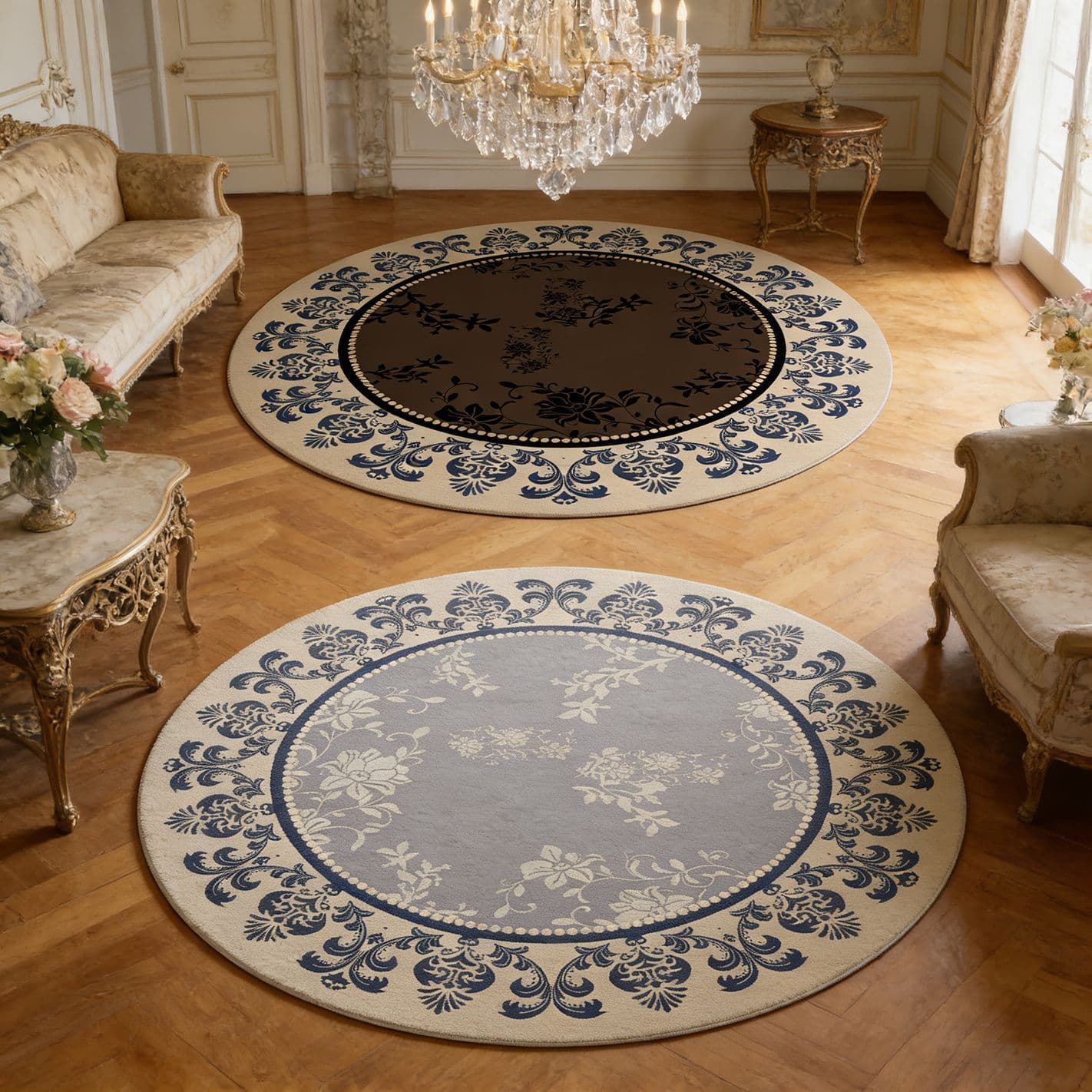 Round Imitation Sisal Rug for Study, Computer Chair Floor Protector Mat, Swivel Chair Gaming Chair Study Chair Floor Mat, Non-Slip