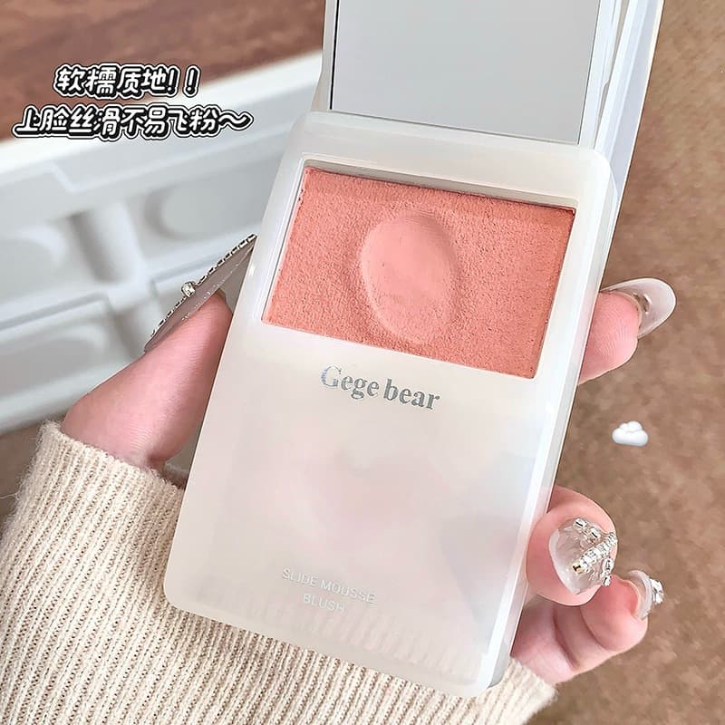 Gege Bear Slip Mousse Blush Expanding and Contracting Color Youthful Matte Fine Shimmer Atmosphere Blush Cream