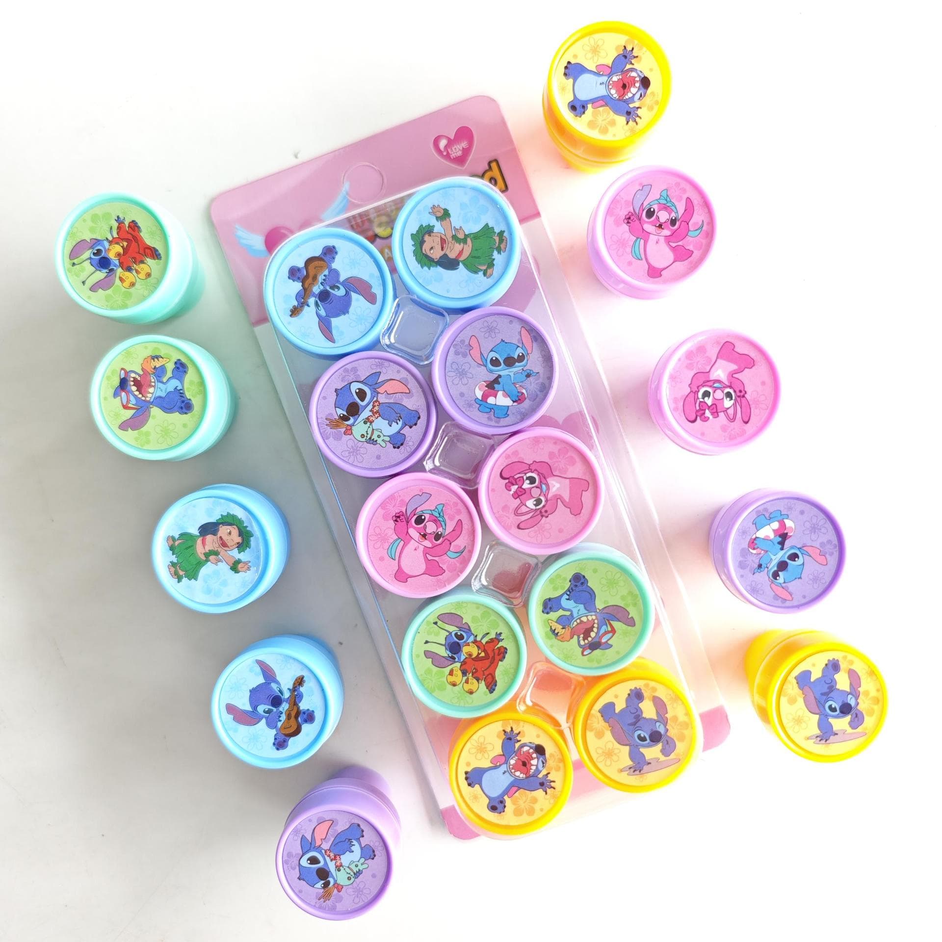 New Stitch 10 Fun Stamps Creative Cute Children's Handbook Stamps Cartoon Stationery Colorful Stamps
