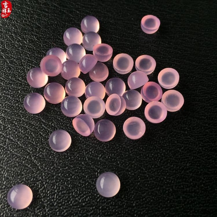 Pink chalcedony cabochons, inlaid with loose cabochon beads, handmade DIY agate facets, wholesale hair ornaments and accessories.