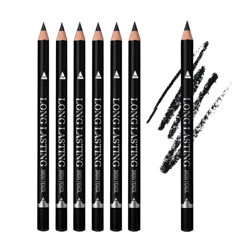 In-Stock Cross-Border Supply of Wooden Waterproof and Sweat-Proof Eyeliner & Eyebrow Pencil Dual-Use Makeup Pen