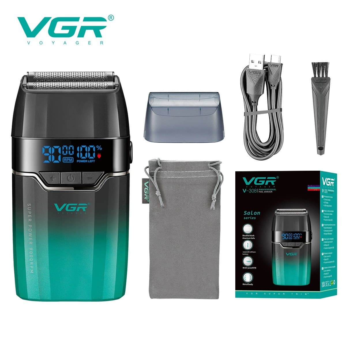 VGR308 whitening device cross-border foreign trade new barber shop hair salon home shaving artifact shaving razor for men