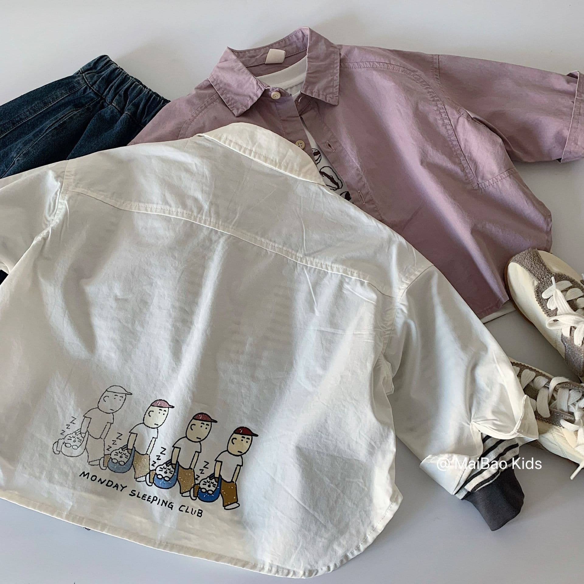 Maibao Kids Shirt 2026 Spring New Korean Style Solid Color Shirt for Boys Spring Clothing Huzhou Zhili Children's Wear