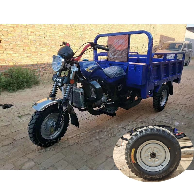 Rear-dump Gasoline Heavy-duty Transport Tricycle Fuel Three-wheeled Motorcycle Engineering Dump Loading Tricycle
