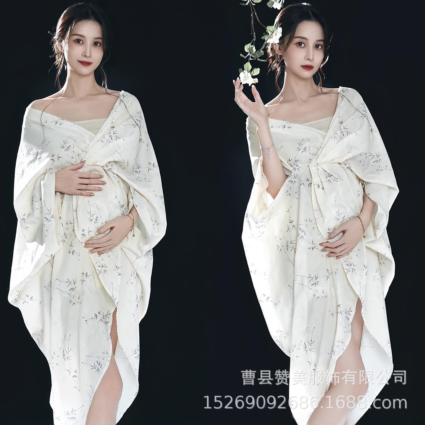 Photo studio beautiful pregnant women photo clothing new Chinese style retro cool feeling indoor photo clothes for pregnant mommy big belly photos
