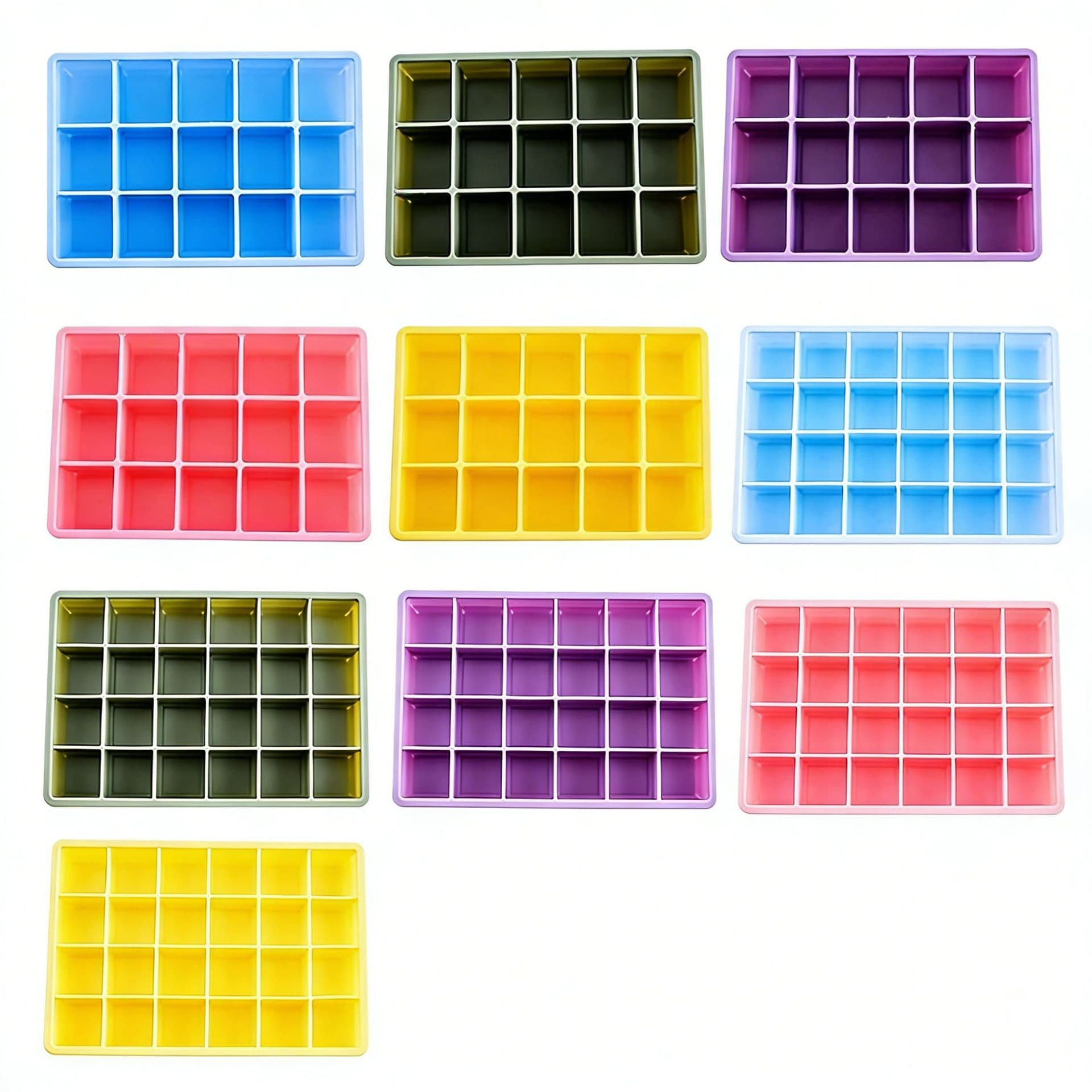 15-Cell 24-Cell Easy-Release Silicone Ice Cube Tray, Home DIY Ice Cube Mold, Ice Storage Box