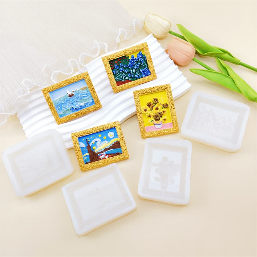 World Famous Painting Silicone Mold DIY Creative Handmade Plaster Ornament Resin Drop Coating Fridge Magnet Mold Baking Mold