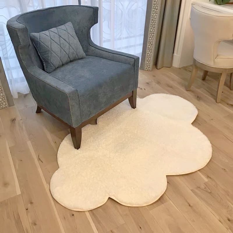 Korean Style ins Style Cute White Clouds Imitation Cashmere Carpet Household Bedroom Bedside Blanket Dresser Front Mat