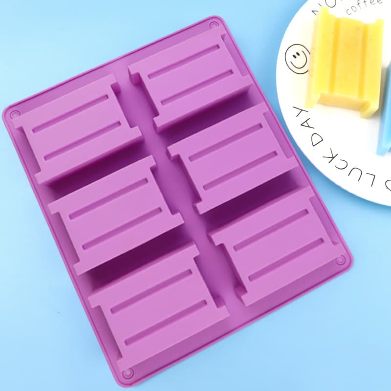 Spot Wholesale 6-Piece Hand-Kneaded H-Shaped Silicone Cake Mold Silicone Handmade Soap Mold Household Baking DIY Tools