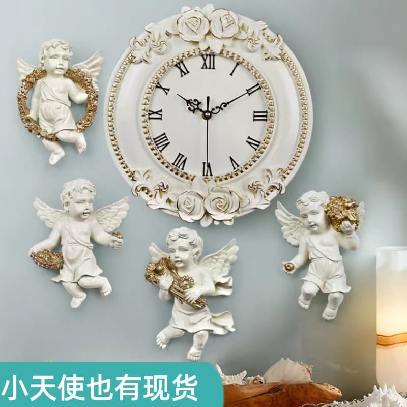 Cross-Border Wholesale European Creative Resin Wall Clock Living Room Wall Home Commercial Clock Decoration Silent Clock