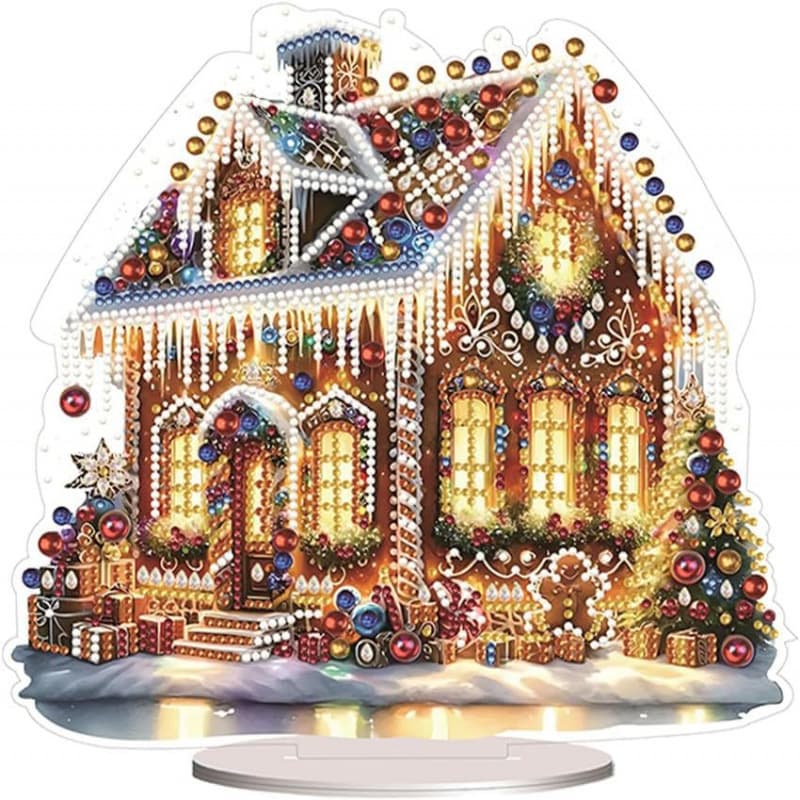 Cross-Border DIY Handmade Acrylic Diamond Painting Decoration, Christmas House in Cage Creative Diamond Sticker