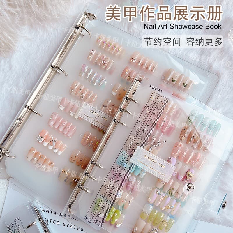 Kanewear Nail Art Storage Album, Manicure Collection Display Book, Japanese Style Transparent Sample Color Card Photo Frame