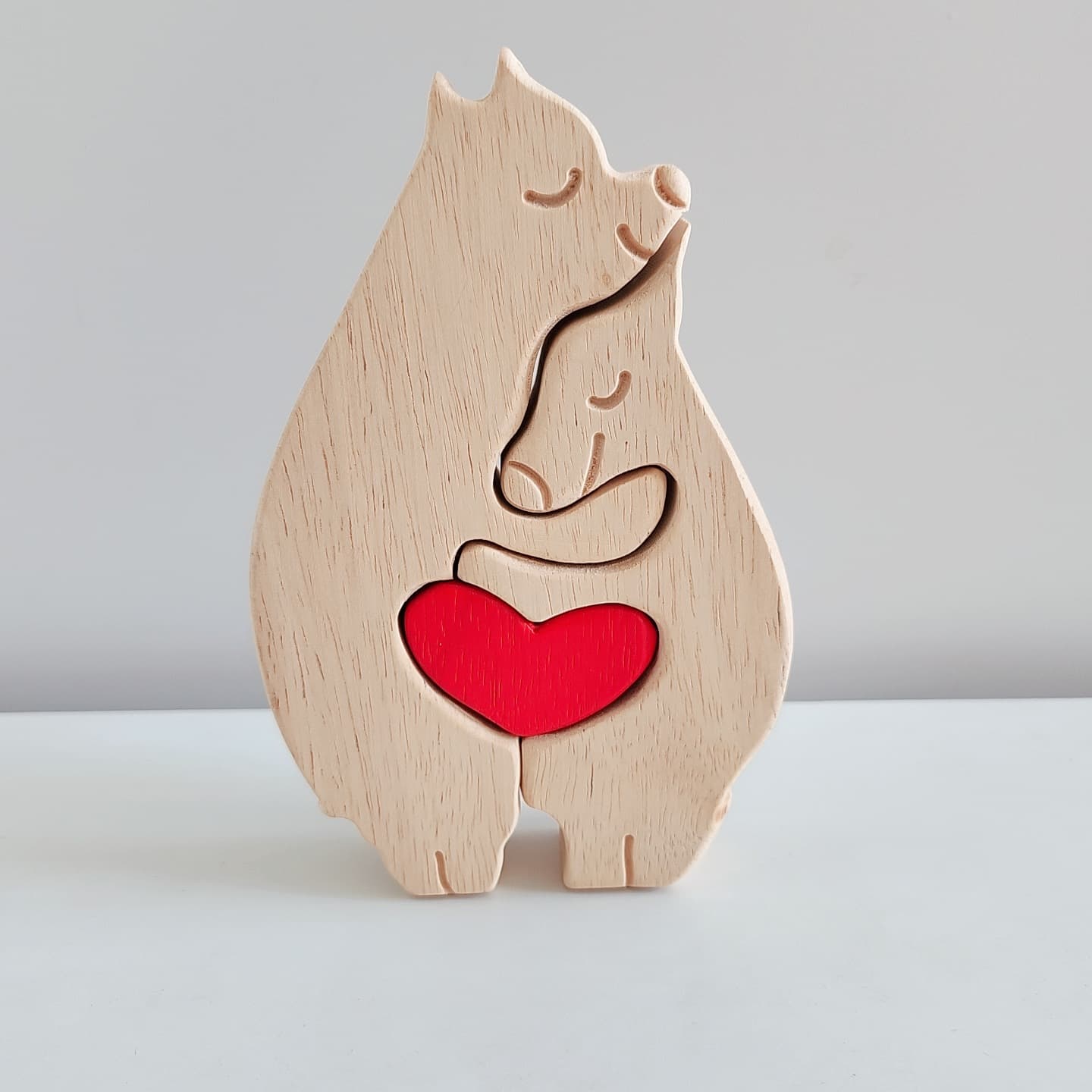 Cross-border Wooden Bears Family Fox Bear Family Home Wooden Statue Crafts Decorative Wood