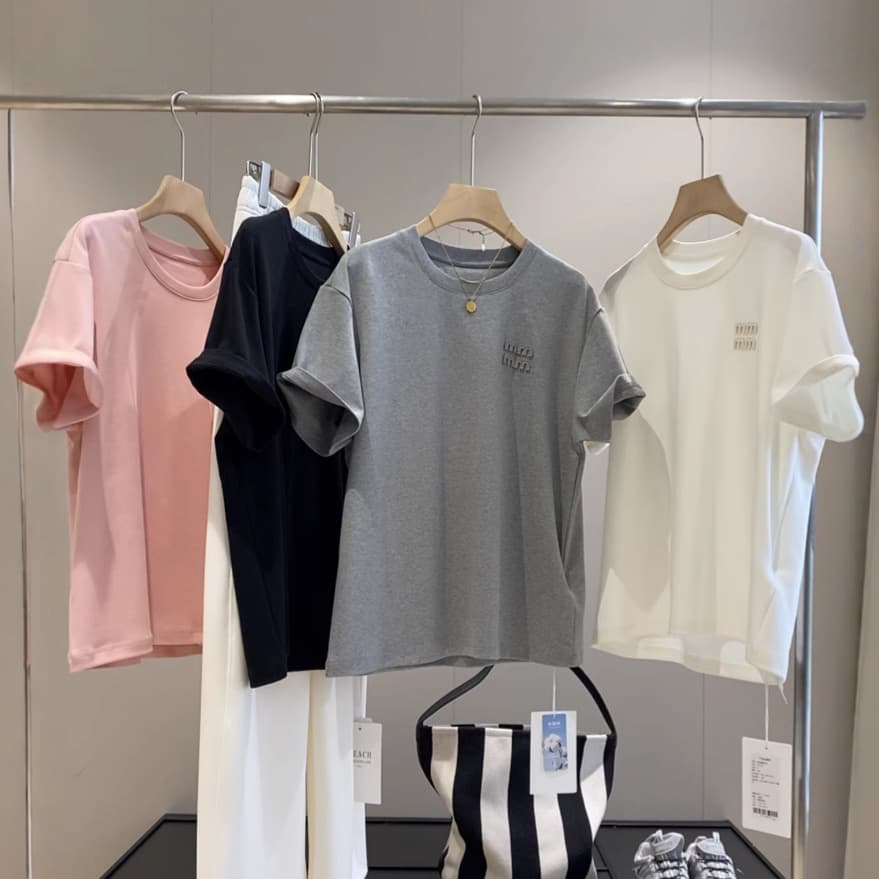 Shenzhen Nanyou High-End Factory! High-Quality Xinjiang Cotton T-Shirt Soft Casual Fashion Basic Round Neck Short Sleeve T-Shirt for Women