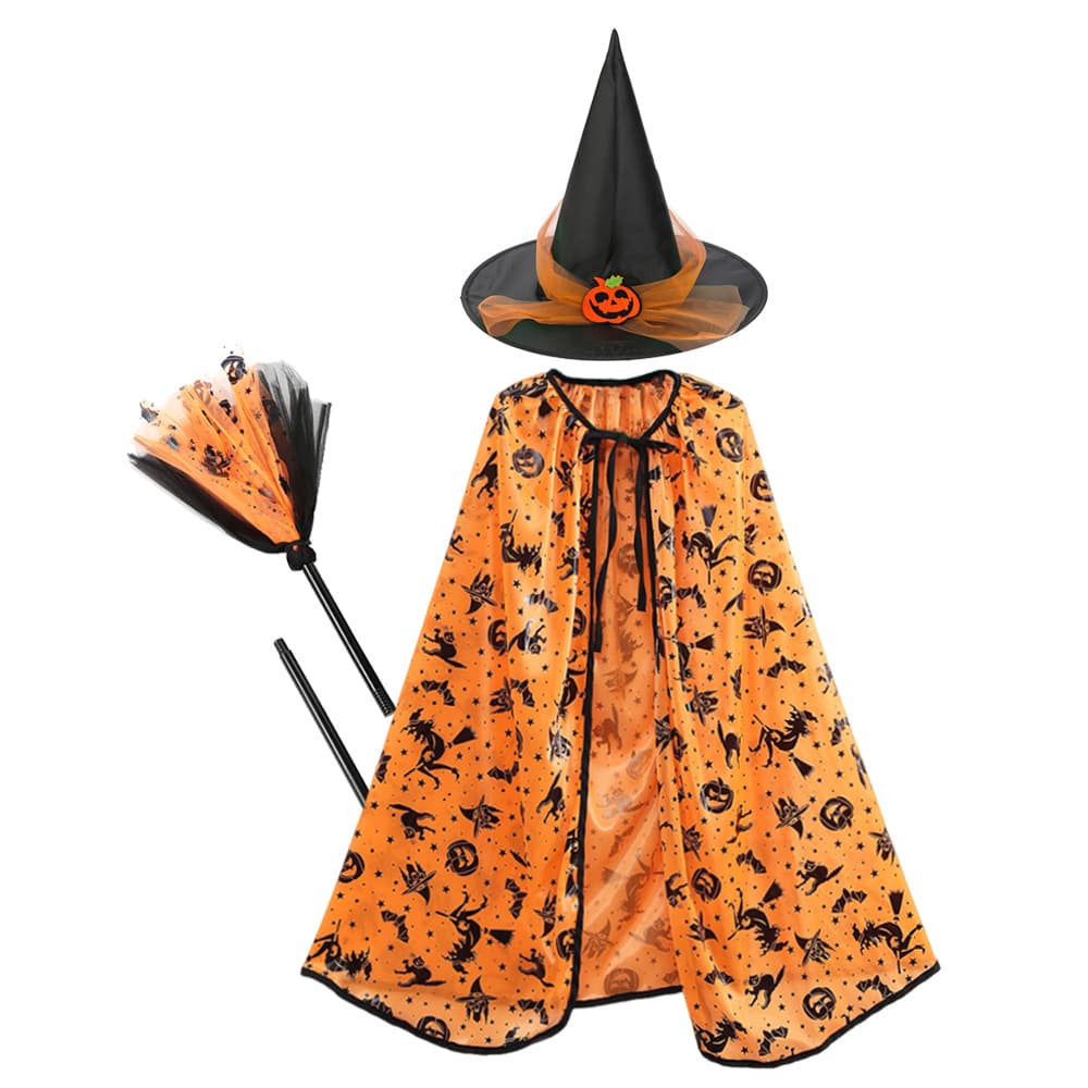 New Halloween costume children's cape cosplay pumpkin witch cape costume wizard cloak cape