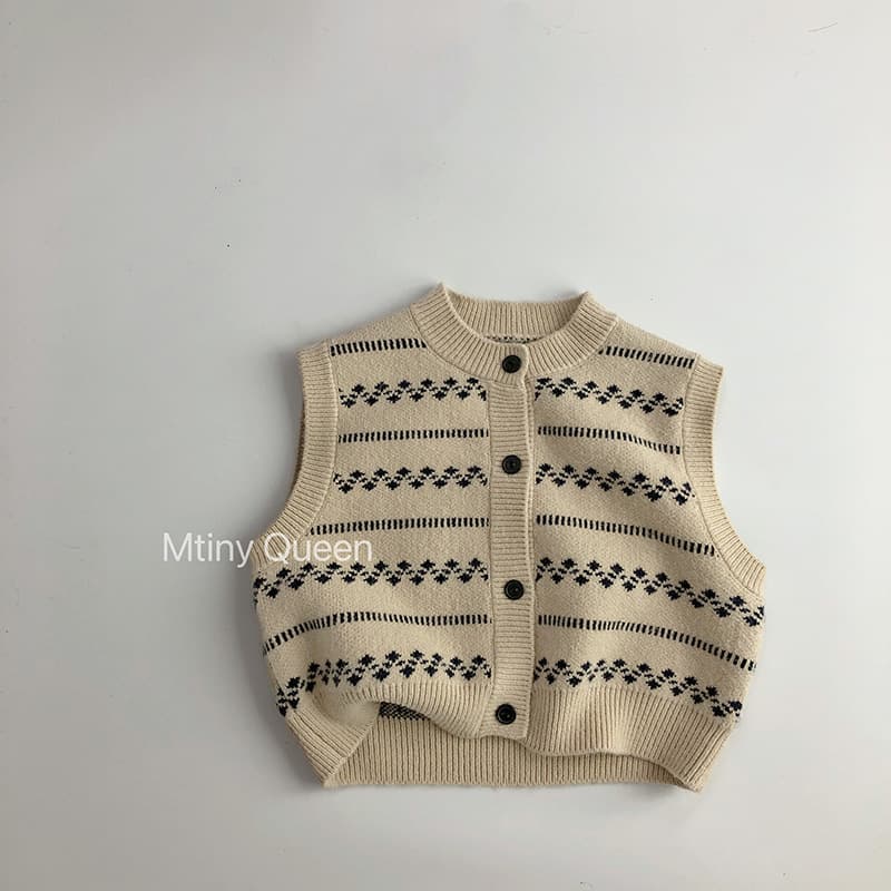 Korean-style High-end Jacquard Spring/Autumn Children's Knitted Vest, Versatile and Trendy Unisex Layering Piece