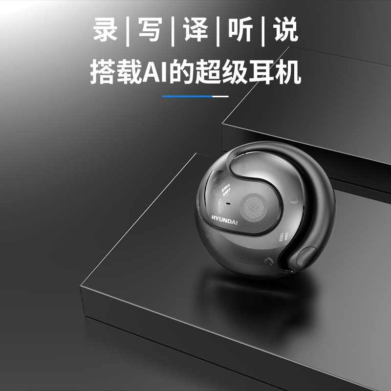 HYUNDAI HY-T26pro Read-Write Smart Translation Headphones Wireless Bluetooth Multi-Language Translation Earbuds Clip-On