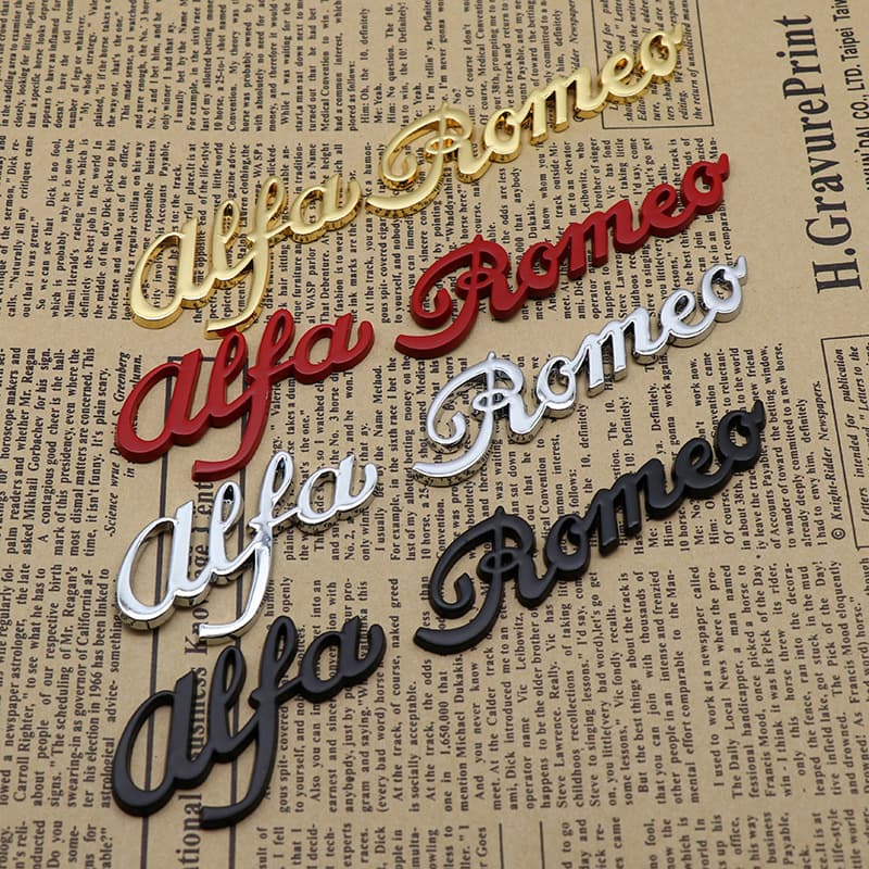 For Alfa Romeo English Emblem Alfa Romeo Modified Car Badge Rear Trunk Emblem