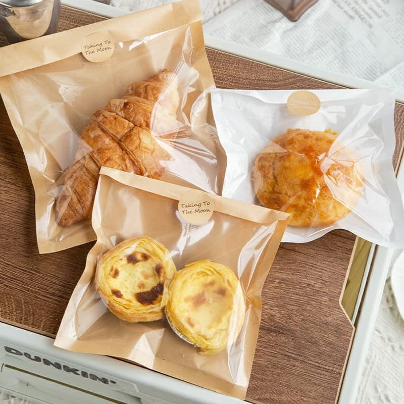 [Wholesale by the Box] Bagels Bread Packaging Bags, Self-Sealing Bags, Baking Toast Cake Sandwich Paper, Transparent Packaging