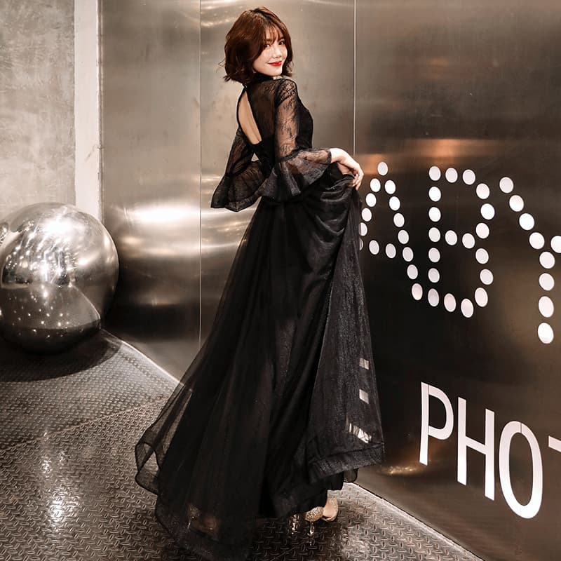 Black Evening Dress Women 2026 New Party Elegant Socialite Style Host Banquet Daily Dress