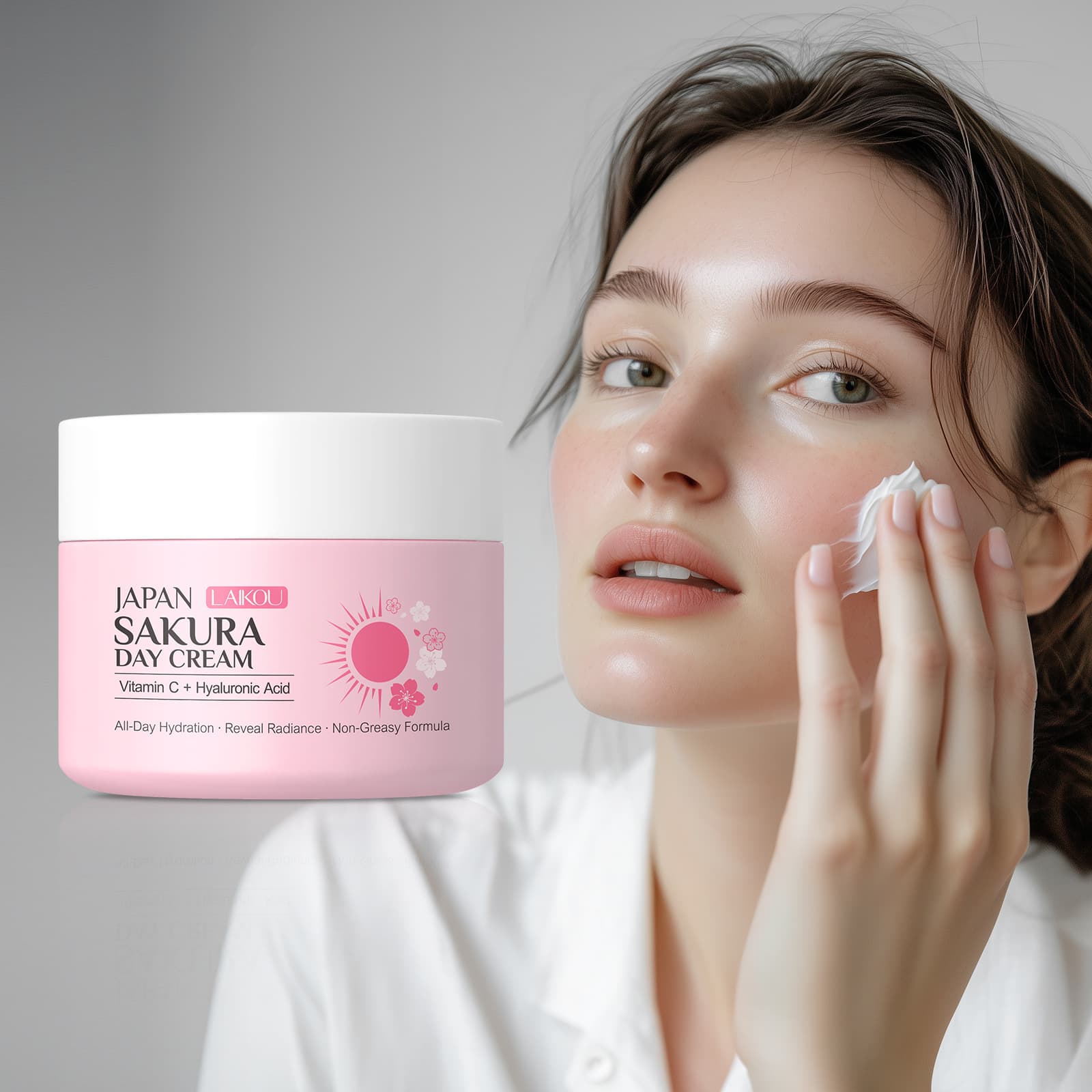 Cross-border Laikou Japanese Sakura Day Cream 30g Moisturizing and Hydrating Face Cream Nourishing Early A Late C Cream Factory Direct Wholesale