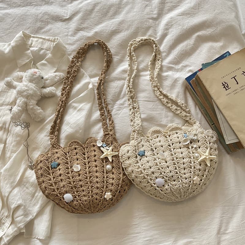 2026 Summer New Arrival Hollow Woven Straw Bag, Fashionable Shoulder Bag, Handbag Beach Vacation Bag, Lazy Style Underarm Bag