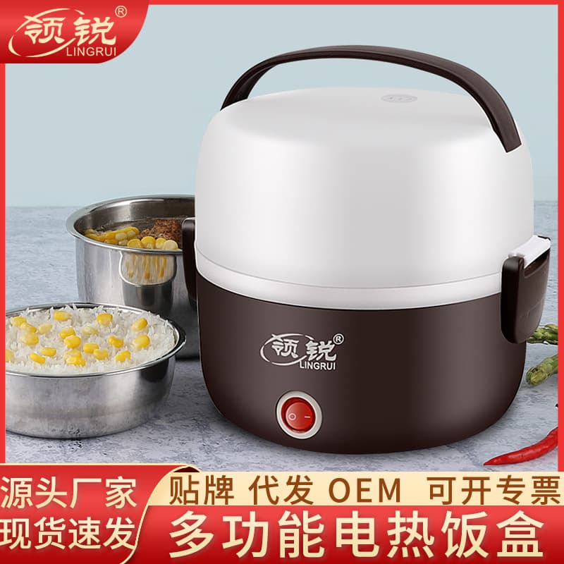 Electric lunch box, self-heating, plug-in, steaming and cooking lunch box, bento box, food reheating device.