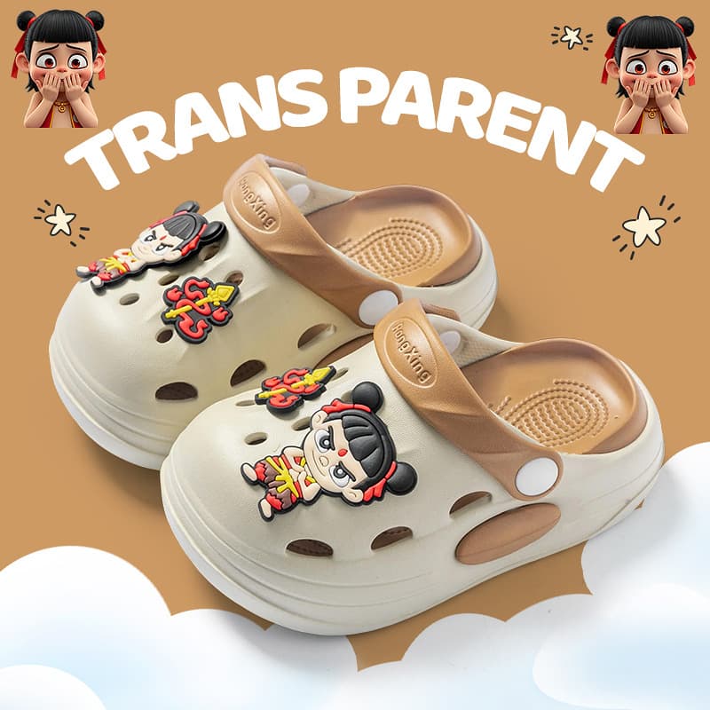 【Parent-Child】EVA Kids Croc Sandals, Cartoon Cute Indoor Outdoor Anti-Slip Slippers for Boys and Girls