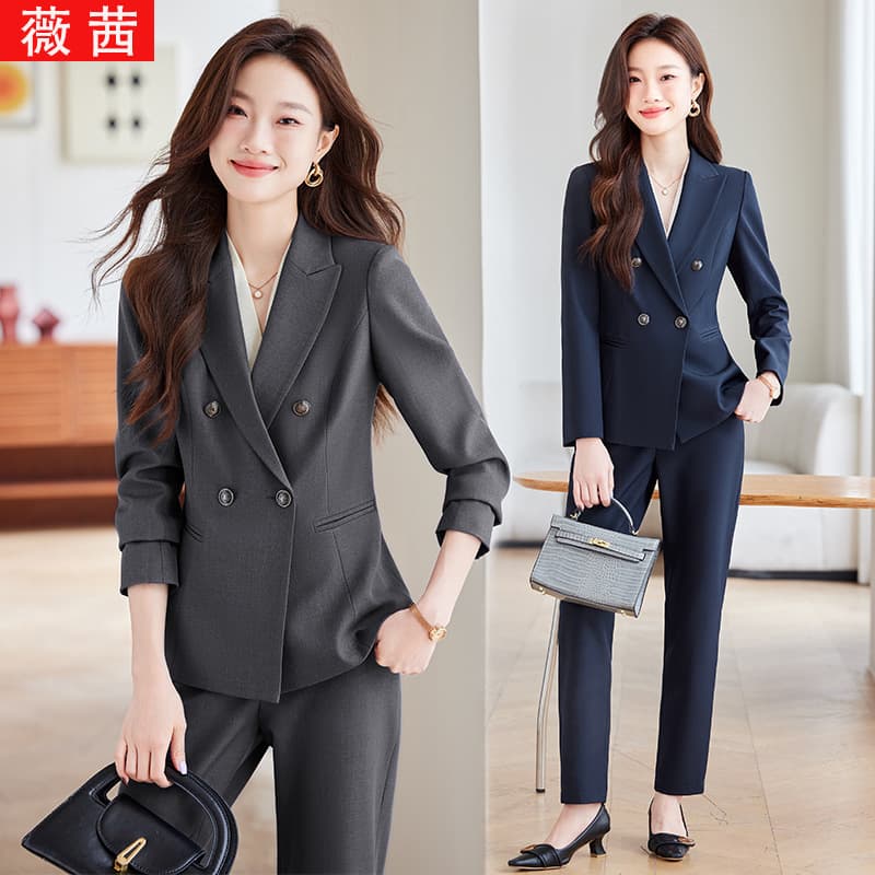 Women's Formal Business Suit Set Spring/Autumn Professional Blazer Suit Hotel Manager Workwear