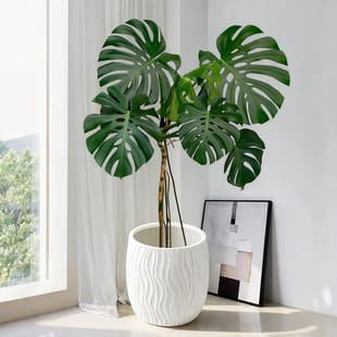 Ripple Creative Flower Pot Artificial Tree Fake Flower Decorative Flower Pot Large Floor Planter Thickened Faux Ceramic Plastic Flower Pot