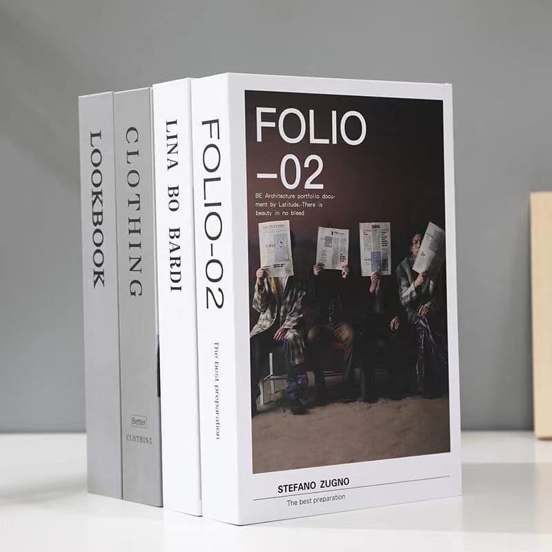 Custom Premium Decorative Book Ornament Fake Book Printing Minimalist Showroom Simulation Book Printing Leather Decorative Book