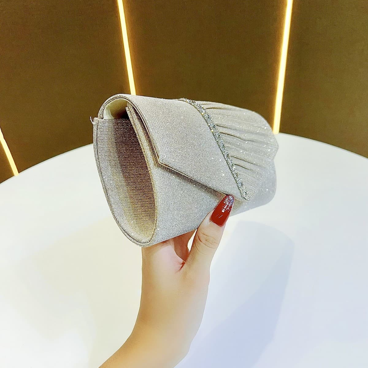 2023 New Clutch Bag Sparkling Rhinestone Small Handbag Envelope Bag Socialite Women's Evening Bag Princess Bag Dress Bag