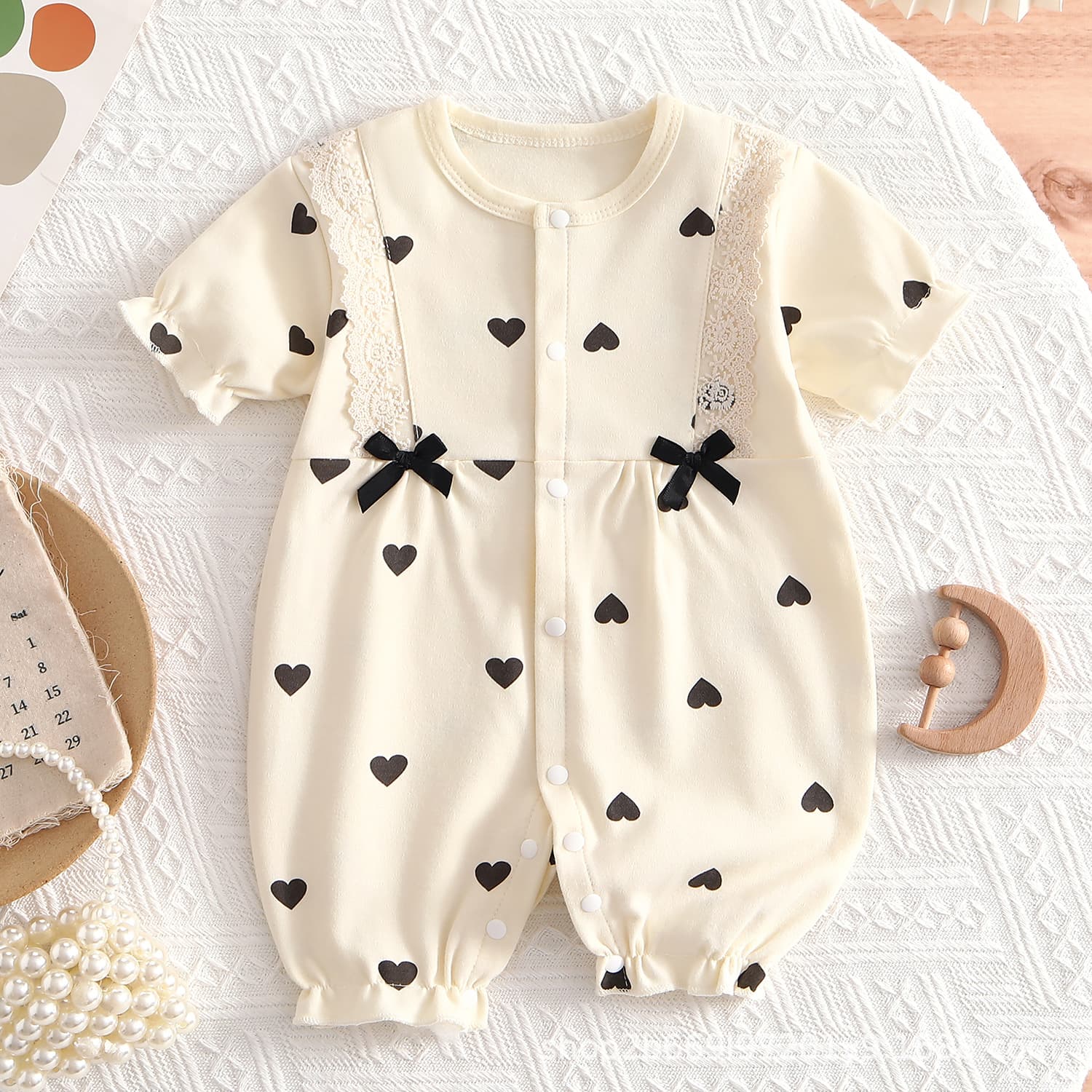 Princess romper outer wear baby pure cotton clothes newborn baby jumpsuit summer short-sleeved summer thin section