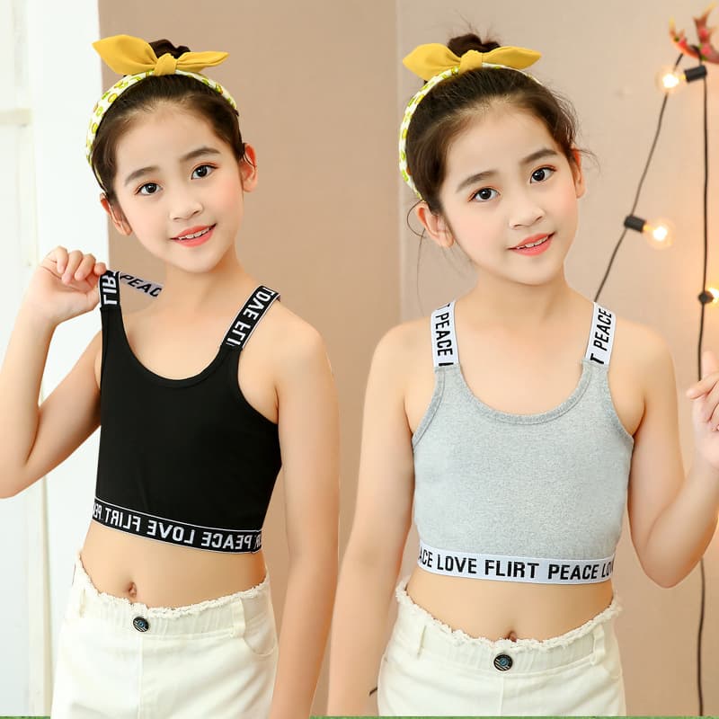 Girls' Camisole Vest for Development Period, Teen Girls' Cotton Underwear, Children's Sports Top, Tank Top