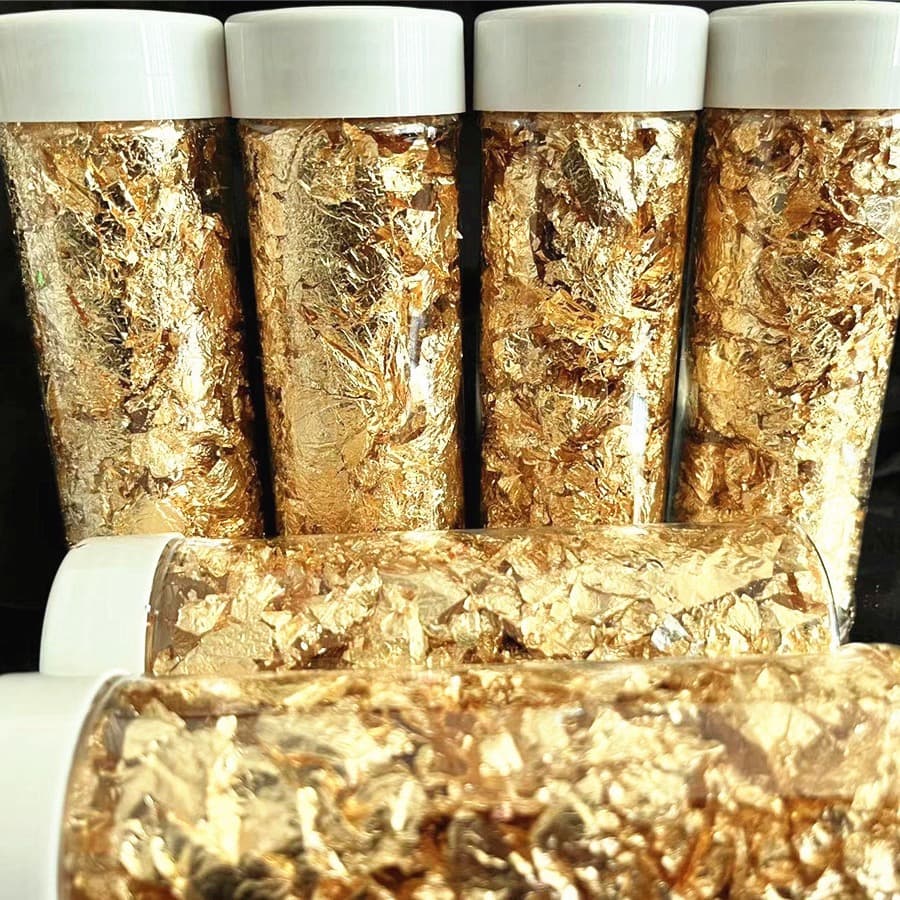 2g Gold Leaf Decorations, Gold Leaf Fragments, Silver Leaf Paper for Nail Art and Painting