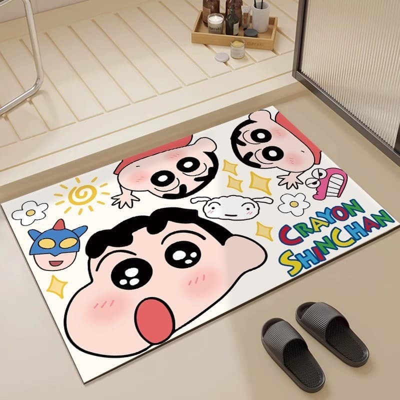 Bathroom Mat Cartoon Crayon Shin-chan Foot Mat Bathroom Mat Soft Diatom Mud Water-Absorbent Non-Slip Quick-Dry Mat