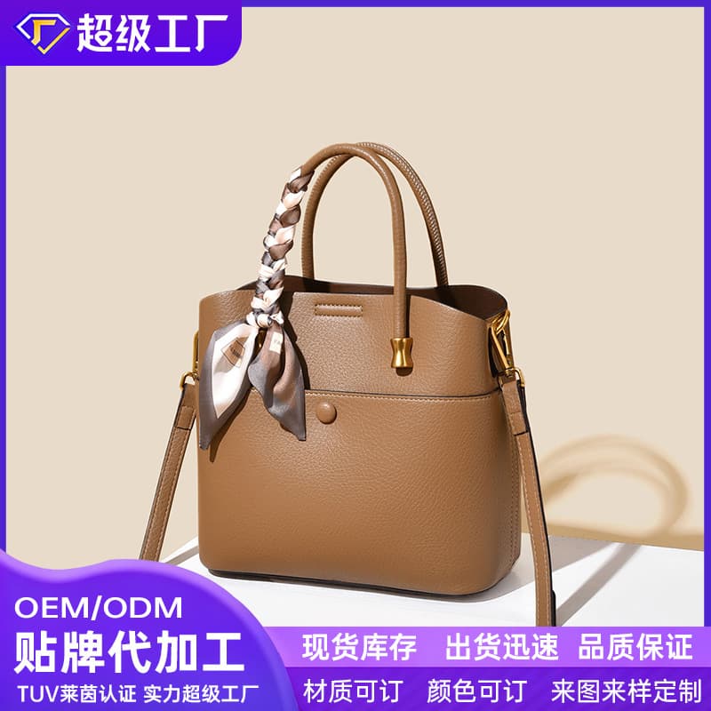 Cross-border foreign trade portable bucket bag for women, versatile women's shoulder bag, large capacity tote handbag, commuter bag for women