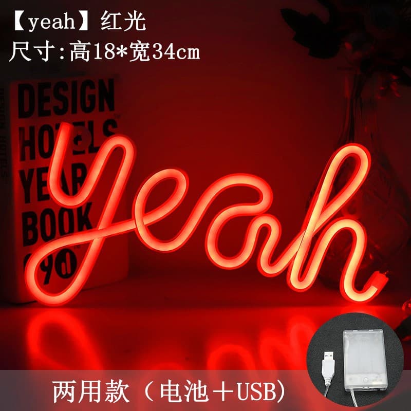 New LED Glowing Neon Sign Light Window Display Bar Bedroom Internet-Famous Room Decoration