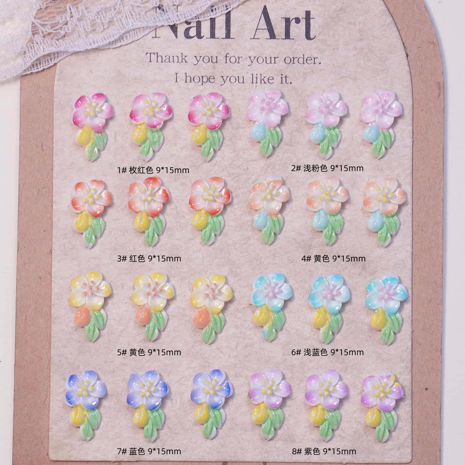 Five-petal cherry blossom flower nail art accessories cute three-dimensional resin accessories diy hairpins earrings nail accessories